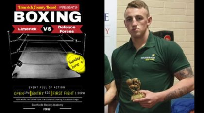 Sponsor of Limerick Boxing Team V Defence Forces