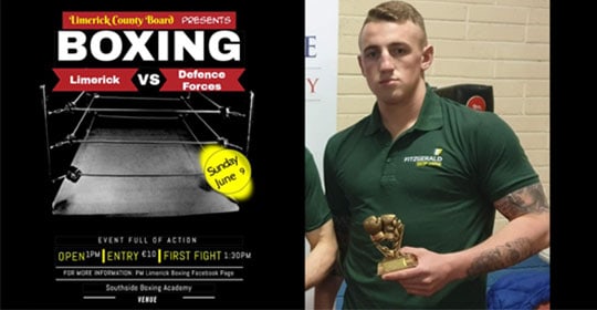 Sponsor of Limerick Boxing Team V Defence Forces